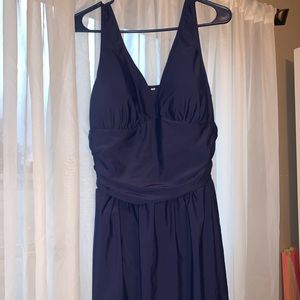 Navy blue one piece bathing suit